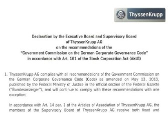 Declaration of Conformity as of October 01, 2013 Declaration of Conformity as of October 01, 2013