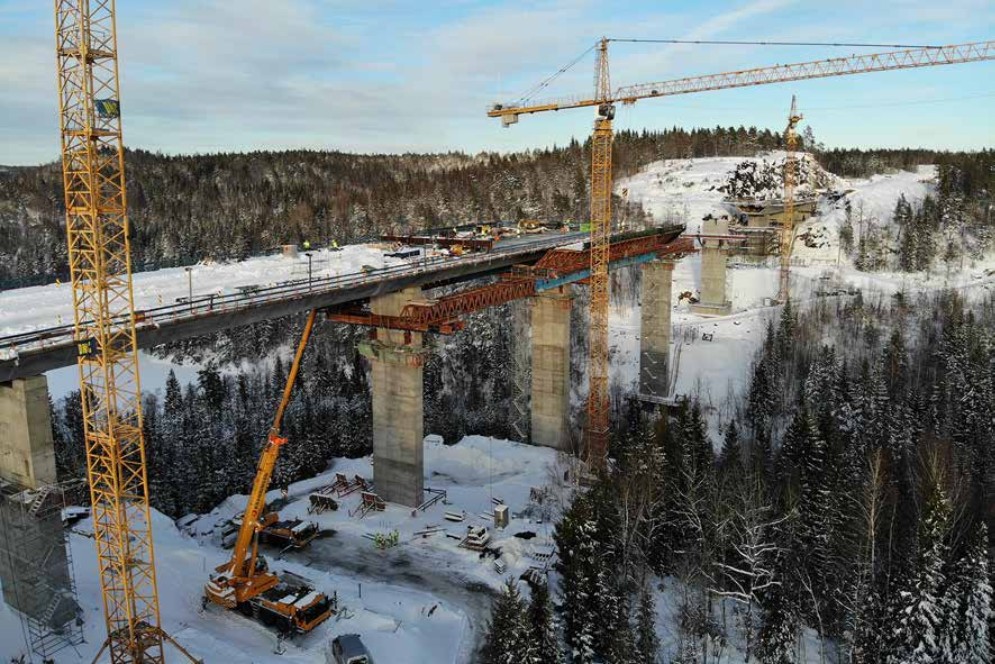 Trag- und Vorschubgerüste von thyssenkrupp Infrastructure in Süd-Norwegen im Einsatz Trag- und Vorschubgerüste von thyssenkrupp Infrastructure in Süd-Norwegen im Einsatz