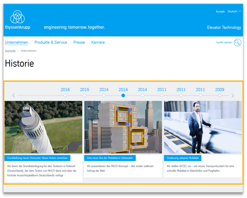 History Timeline - Modulansicht History Timeline - Modulansicht