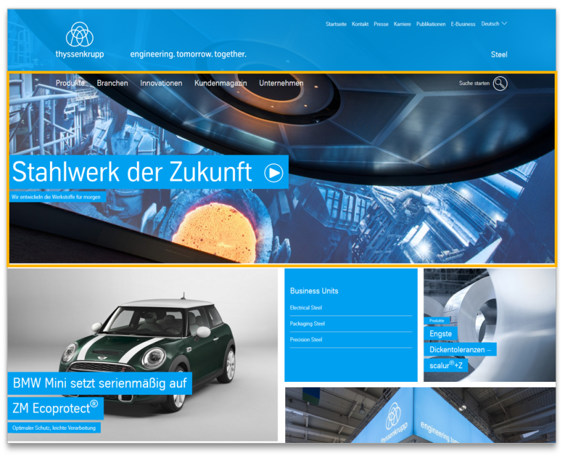 Homepage Big Stage - Modulansicht Homepage Big Stage - Modulansicht