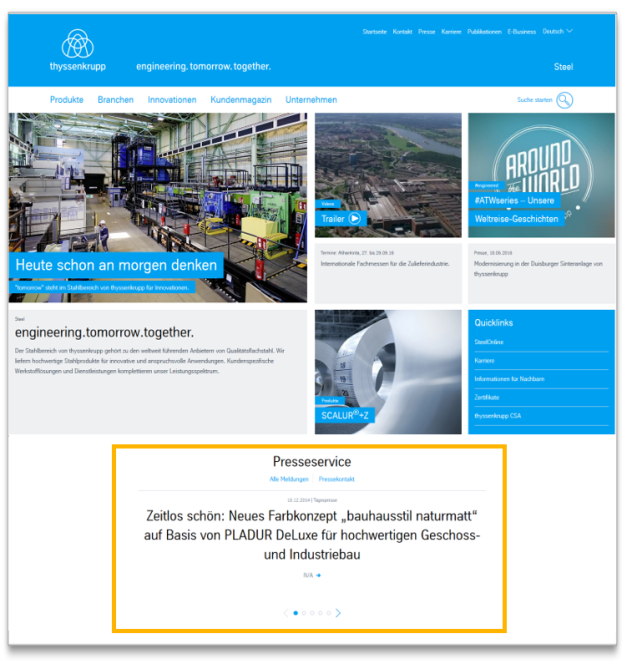 Press Teaser Slider: Modulansicht Press Teaser Slider: Modulansicht