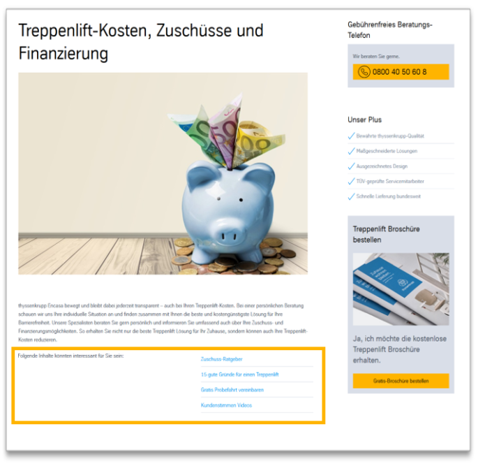 Text + Link list: Modulansicht Text + Link list: Modulansicht