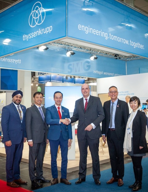 Dr. Kaufmann together with Dr. Koh Senior Minister of State for Trade and Industry Mr. Lim Assistant MD EDB Mr Bay Singapore Ambassador in Germany and EDB team Dr. Kaufmann together with Dr. Koh Senior Minister of State for Trade and Industry Mr. Lim Assistant MD EDB Mr Bay Singapore Ambassador in Germany and EDB team