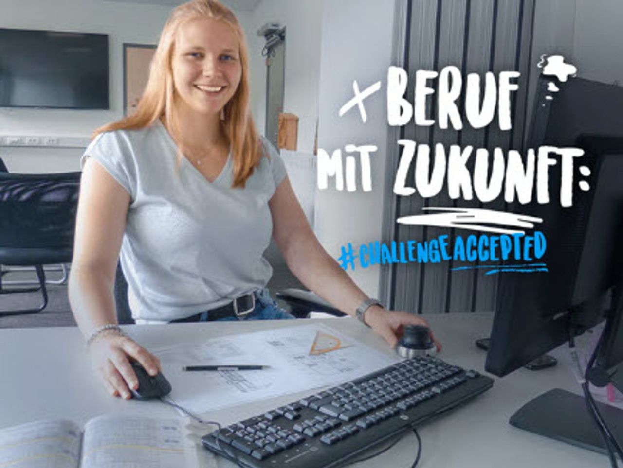 Technische Ausbildung - ein Beruf mit Zukunft! Sophie ist im ersten Ausbildungsjahr zur technischen Produktdesignerin