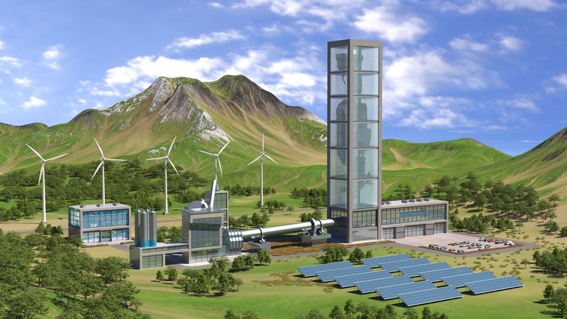Cement production plant using oxyfuel technology to significantly reduce CO2 emissions
