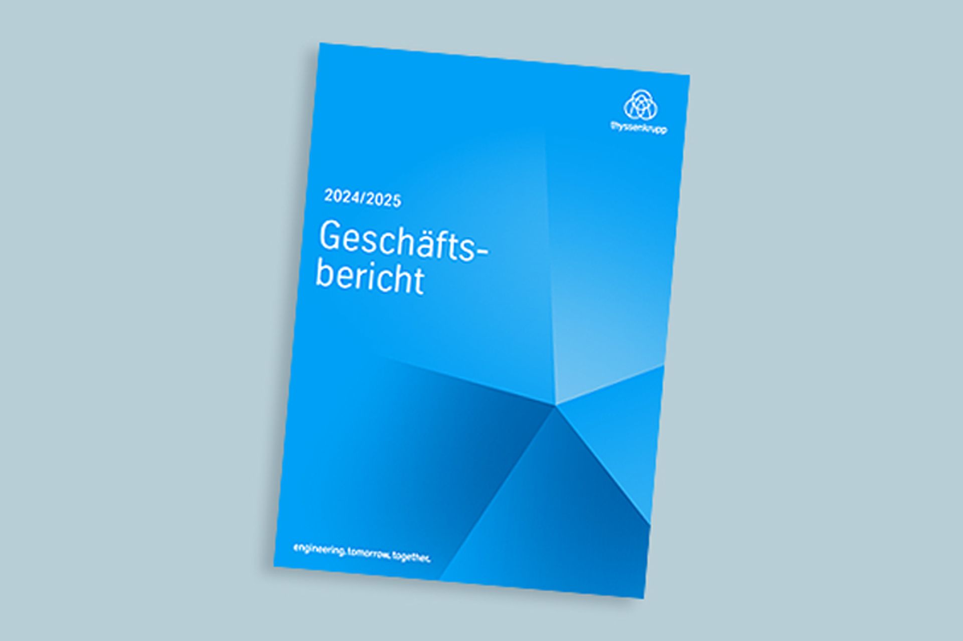 Foto der Titelseite des Geschäftsberichts 2024/2025 der thyssenkrupp AG 