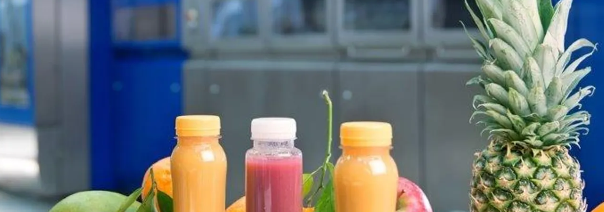 Smoothies and fruit in different colors