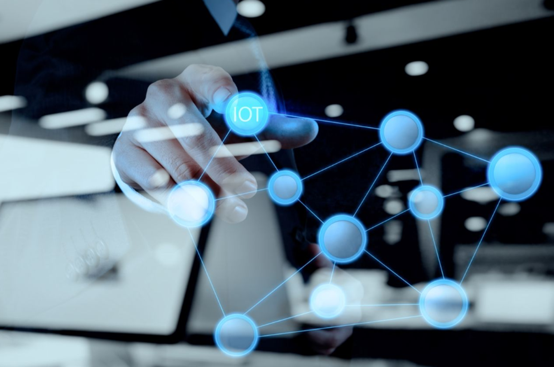 Digital networking illustrated by connected dots