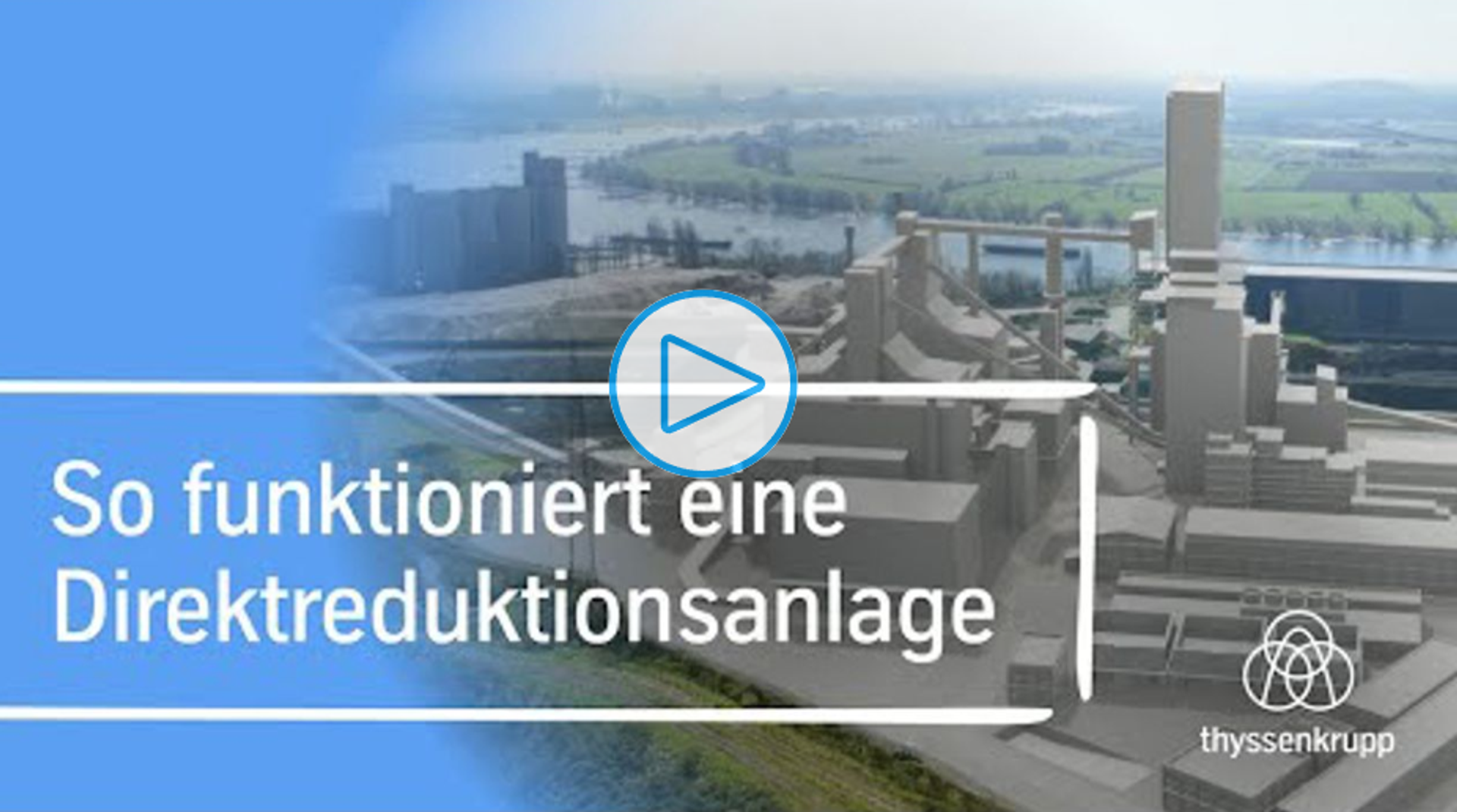 Visualisierung der Direktreduktionsanlage bei thyssenkrupp Steel. 