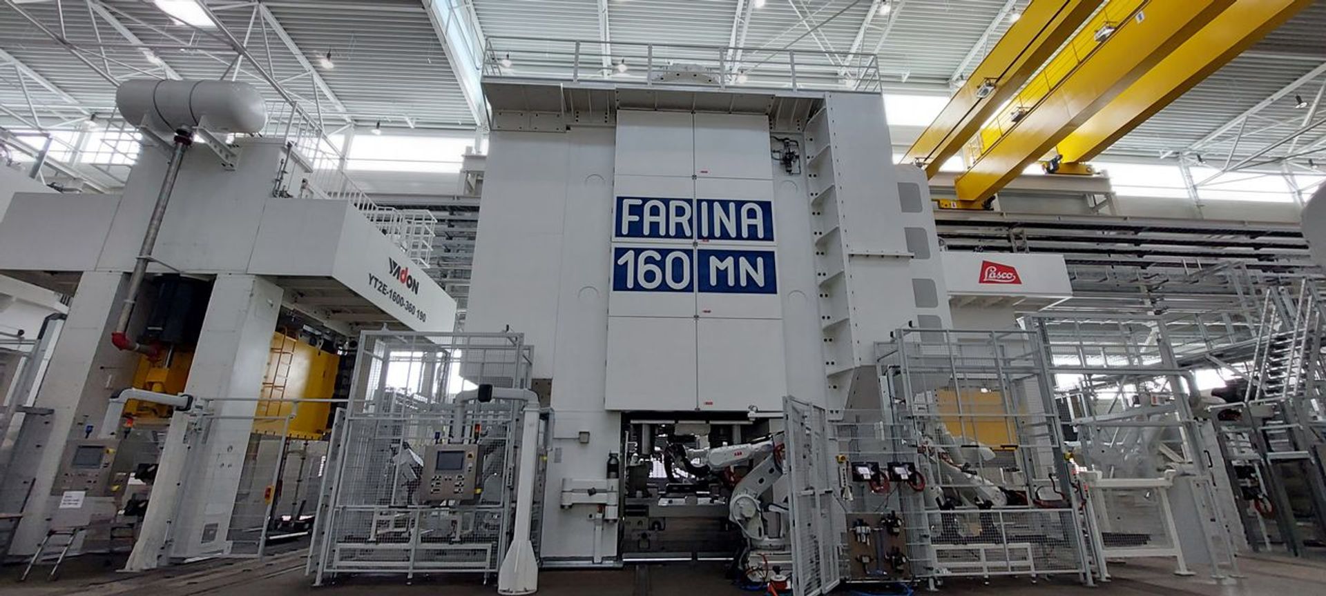 Large industrial forging press in the Homburg production facility used for manufacturing heavy-duty metal components.