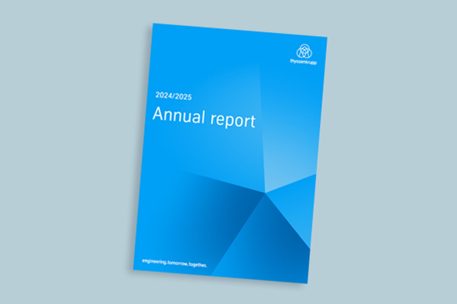 Foto of the cover of the annual report 2024/2025 thyssenkrupp AG