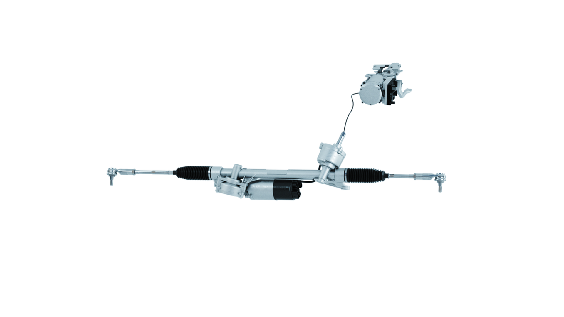 Steer-by-Wire-Lenksystem von thyssenkrupp Automotive Technology mit elektronischer Lenkeinheit und Steering Feedback Unit ohne mechanische Verbindung zwischen Lenkrad und Vorderachse.