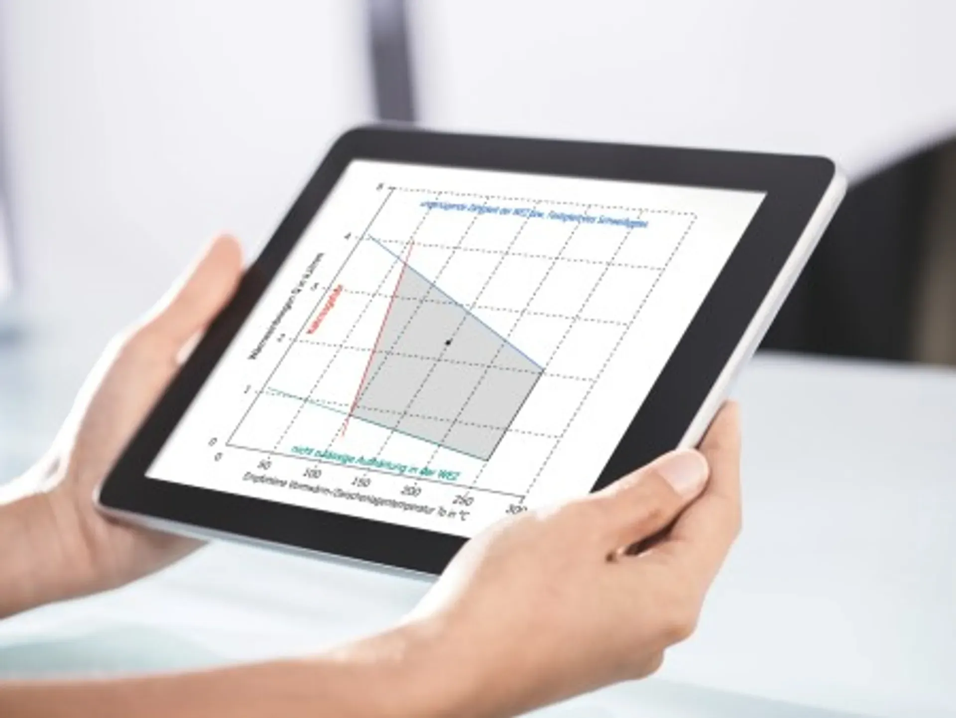 Tablet mit Strategiezeichnung