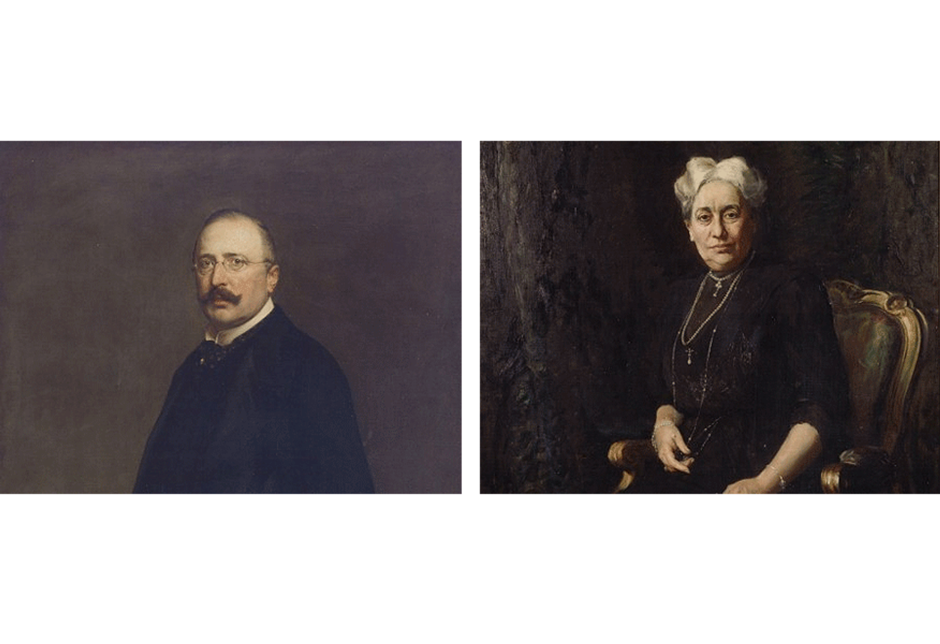 Friedrich Alfred Krupp - Gemälde von Ludwig Noster, 1896 und Margarethe Krupp - Gemälde von Hubert von Herkomer, 1913