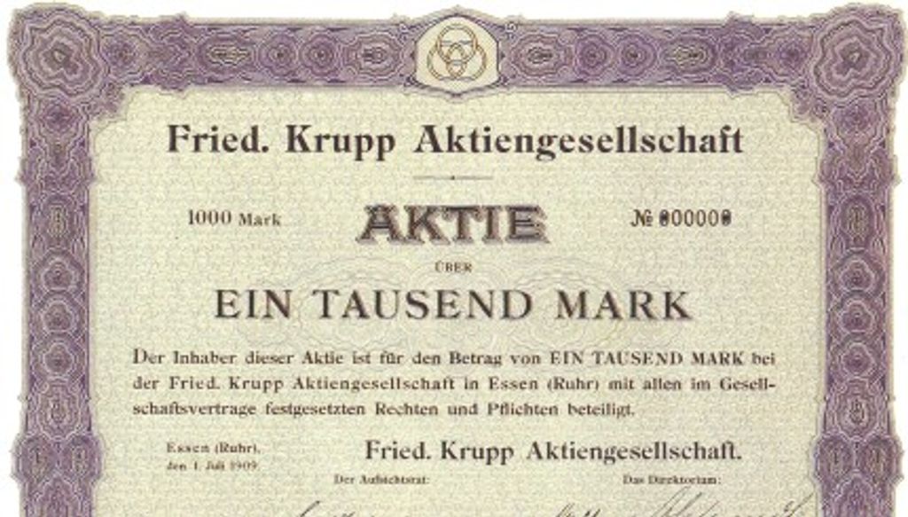 1903: Umwandlung des Unternehmens Fried. Krupp in eine Aktiengesellschaft