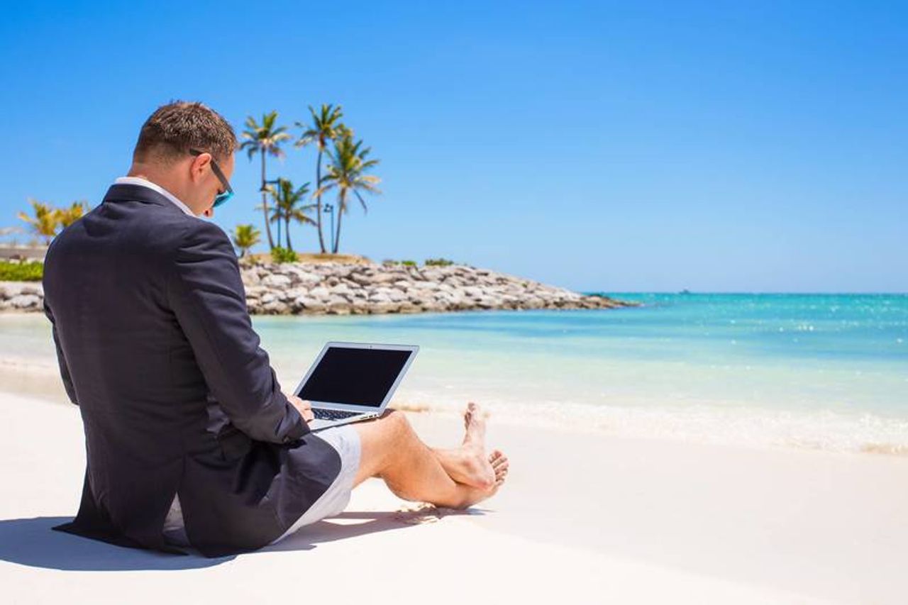 Employee at the beach