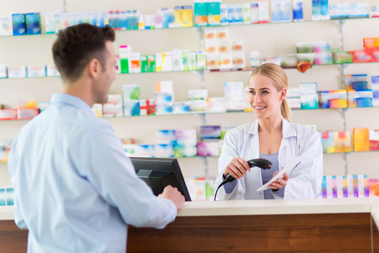 Employee in the drugstore