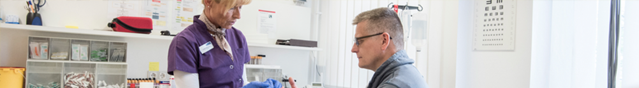 Employee during a medical examination