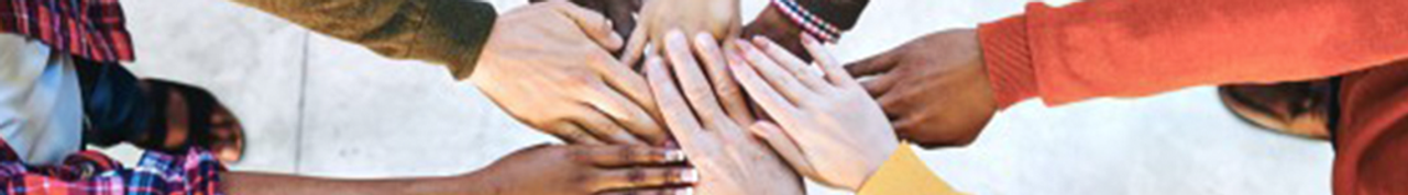 Hand circle of diverse employees