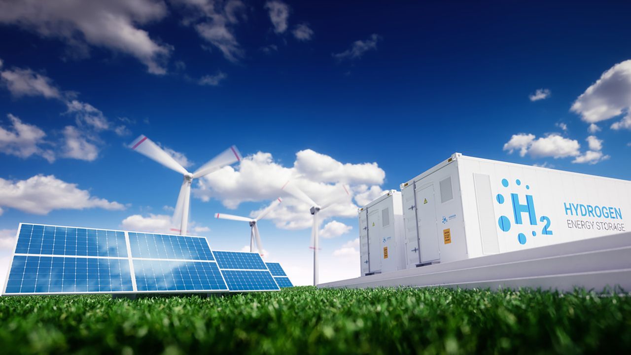 Elektrolyseur als ein Teil der grünen Energieproduktion