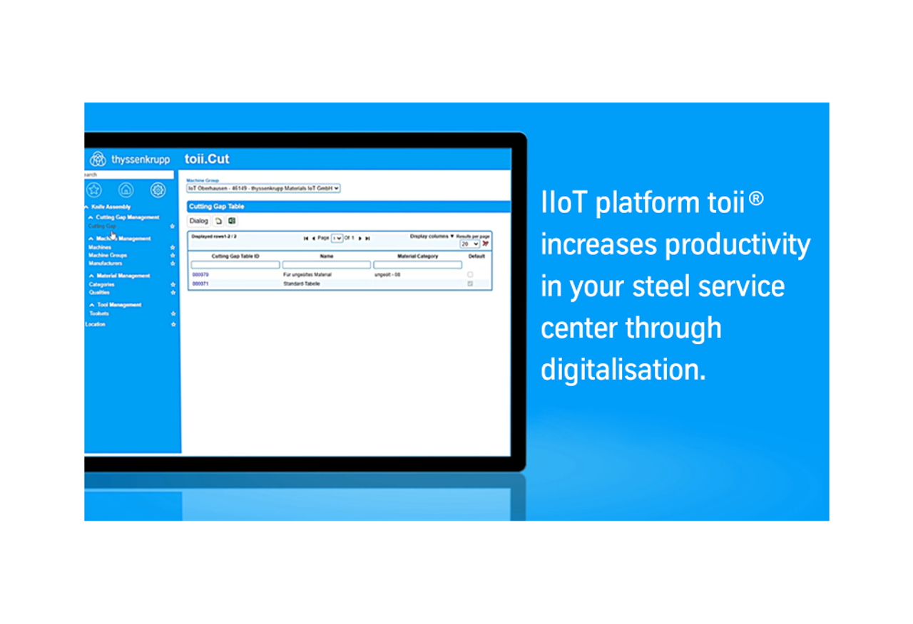 IIoT platform for steel service center