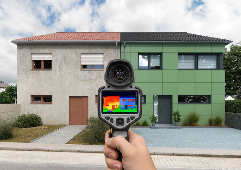 Energetische Fassadensanierung - Wärmebildvergleich