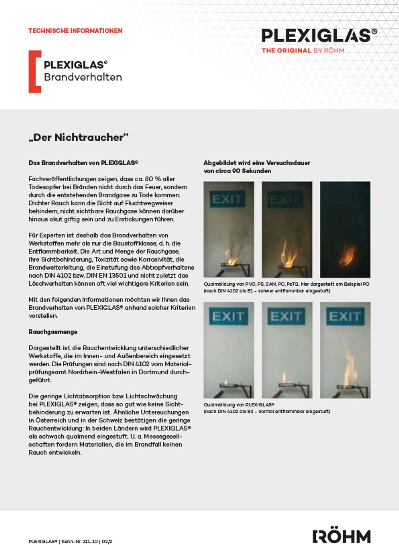 PLEXIGLAS® Brandverhalten 