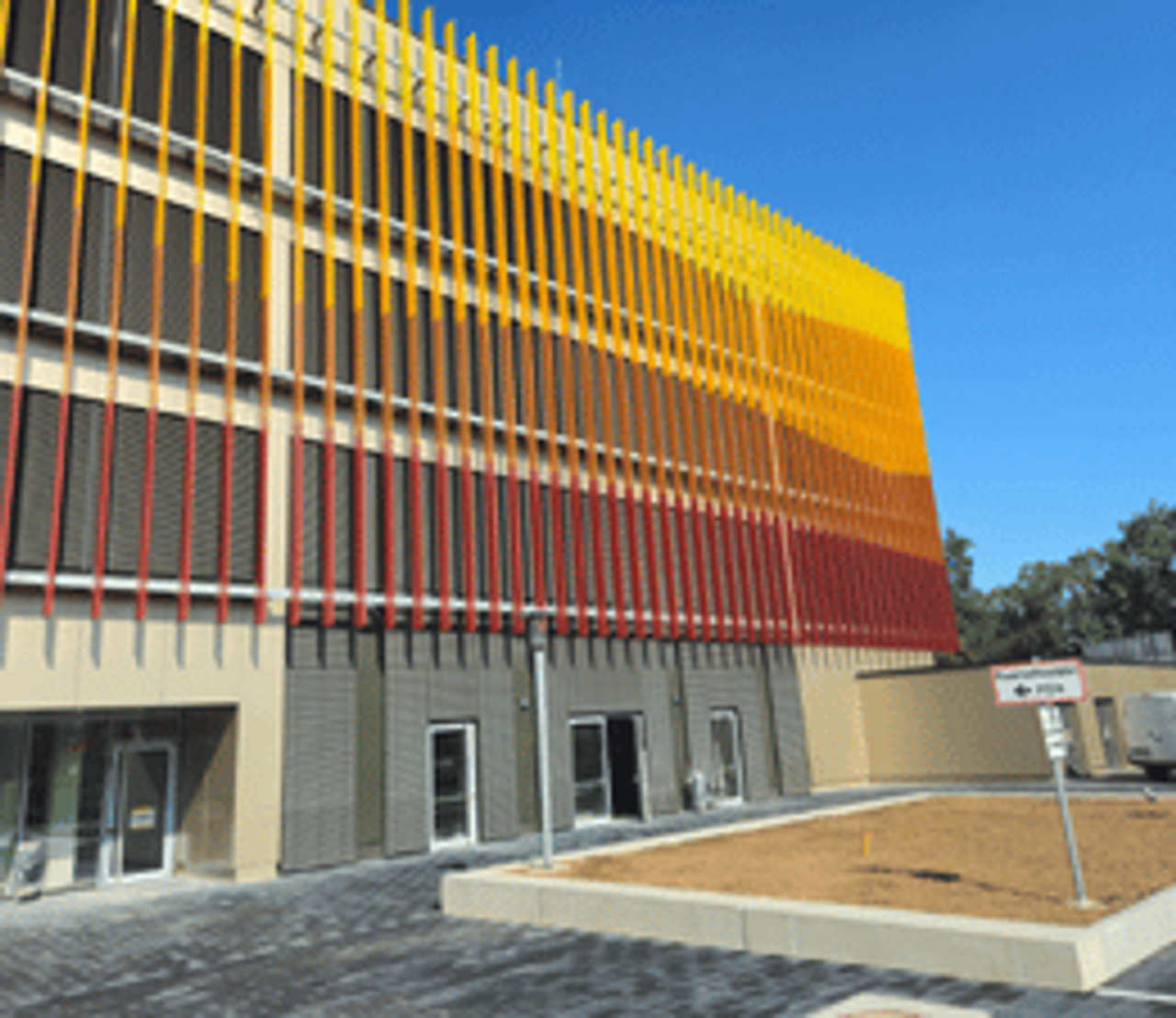 Perspektivische Ansicht des Afrikahauses der Universität Bayreuth mit Alucobond® Fassadenbekleidung