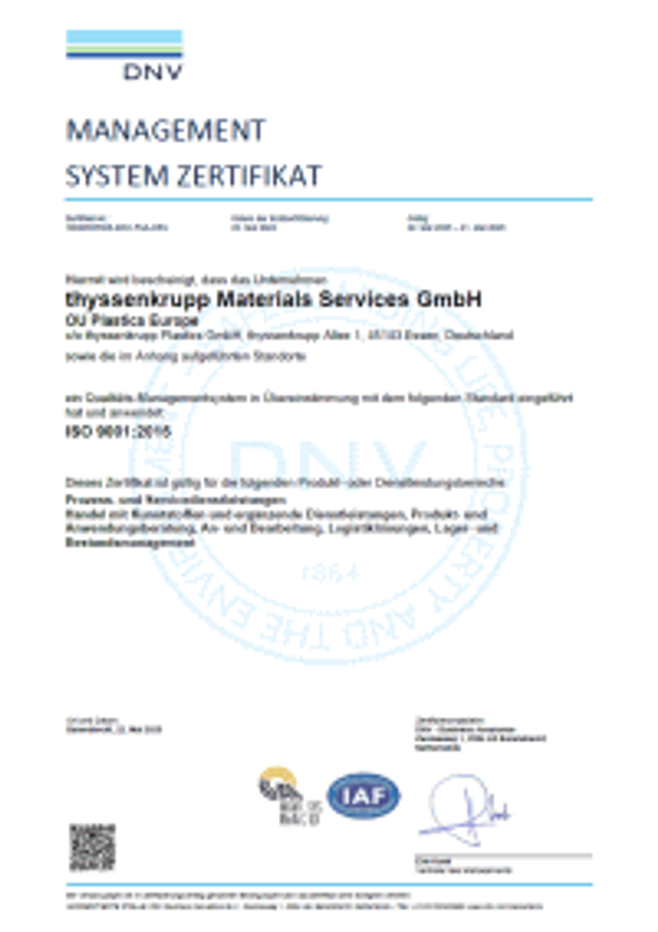 ISO 9001:2015 (Deutsch)