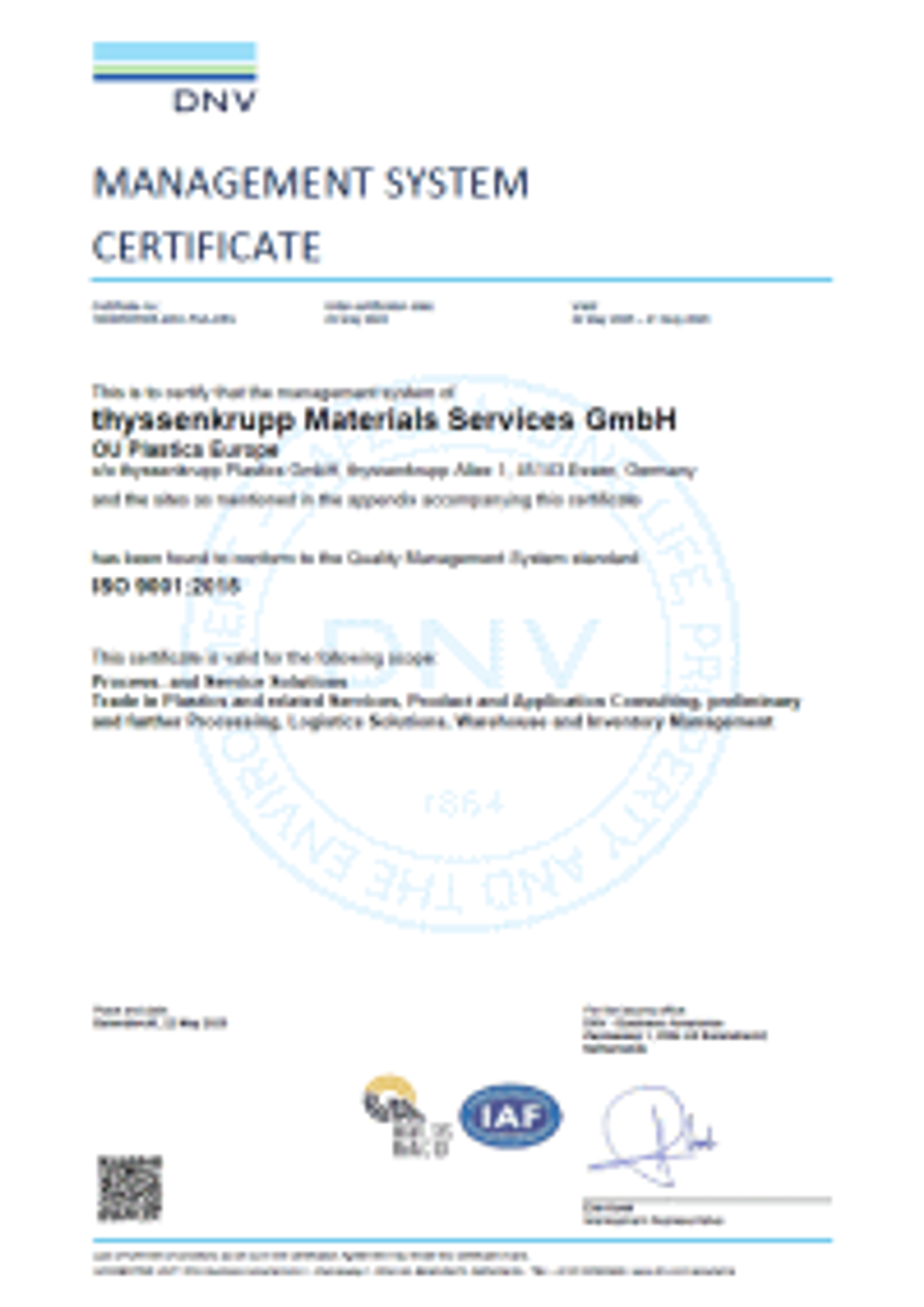 ISO 9001:2015 (Englisch)