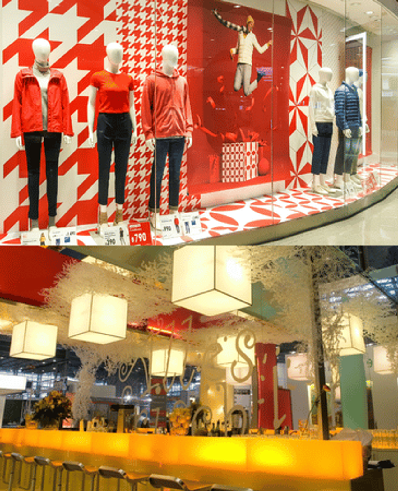 Bedruckte Patten für Schaufenster und Verkaufsflächen im Ladenbau. PLEXIGLAS® Massivplatten und Rohre, DIBOND®  auf einem Messestand