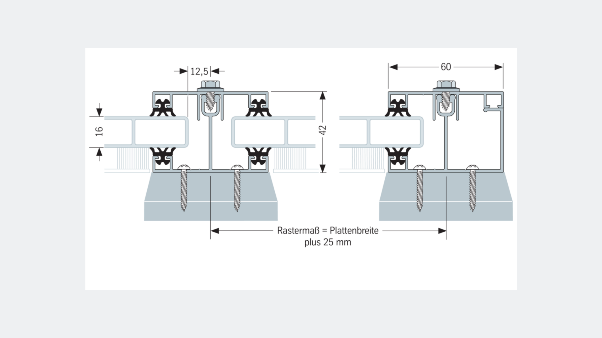 lyx® Aluminiumsprosse - Systemzeichnung