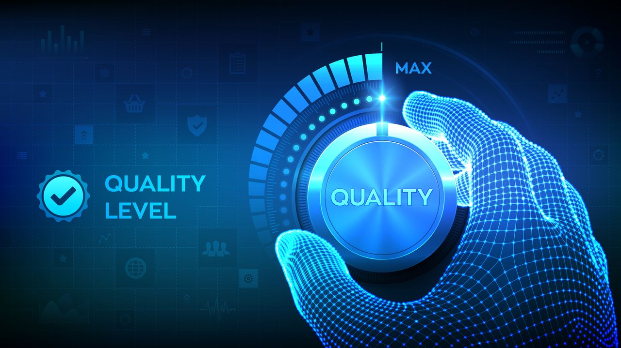 quality meter cranked up to maximum to indicate thyssenkrupp supply chain services' commitment to quality