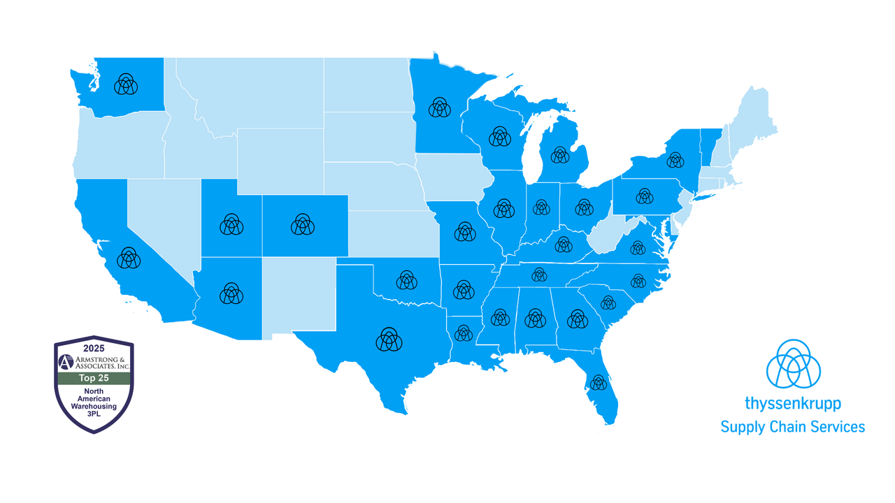 thyssenkrupp supply chain services map | tk supply chain services locations | supply chain service provider | comprehensive logistics