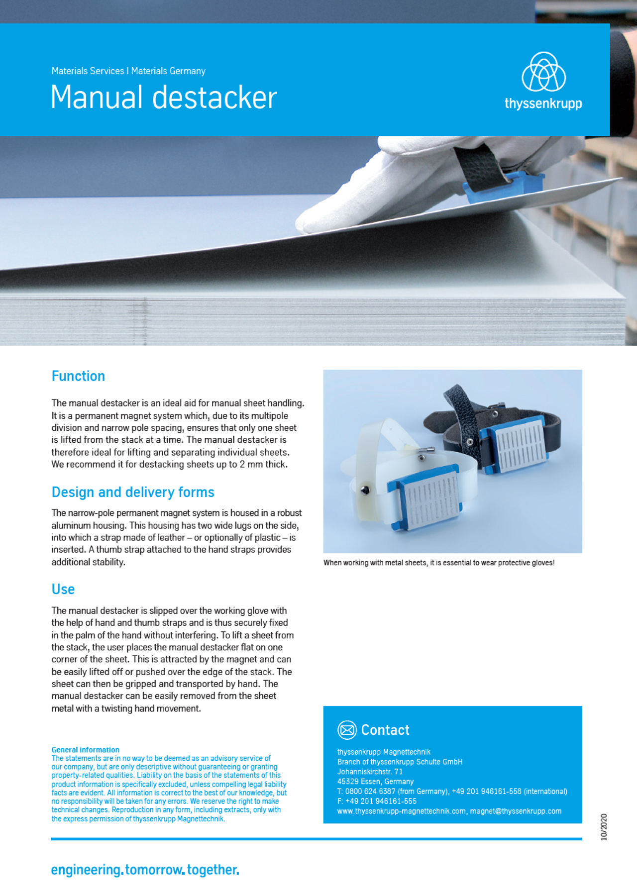 Manual destacker, thyssenkrupp Magnettechnik