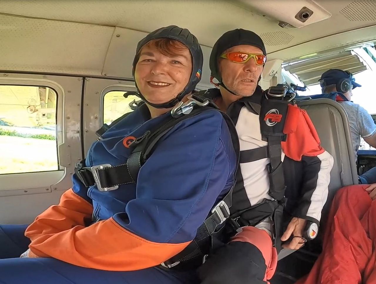 Berti Menz vor dem Sprung aus 3500 Meter