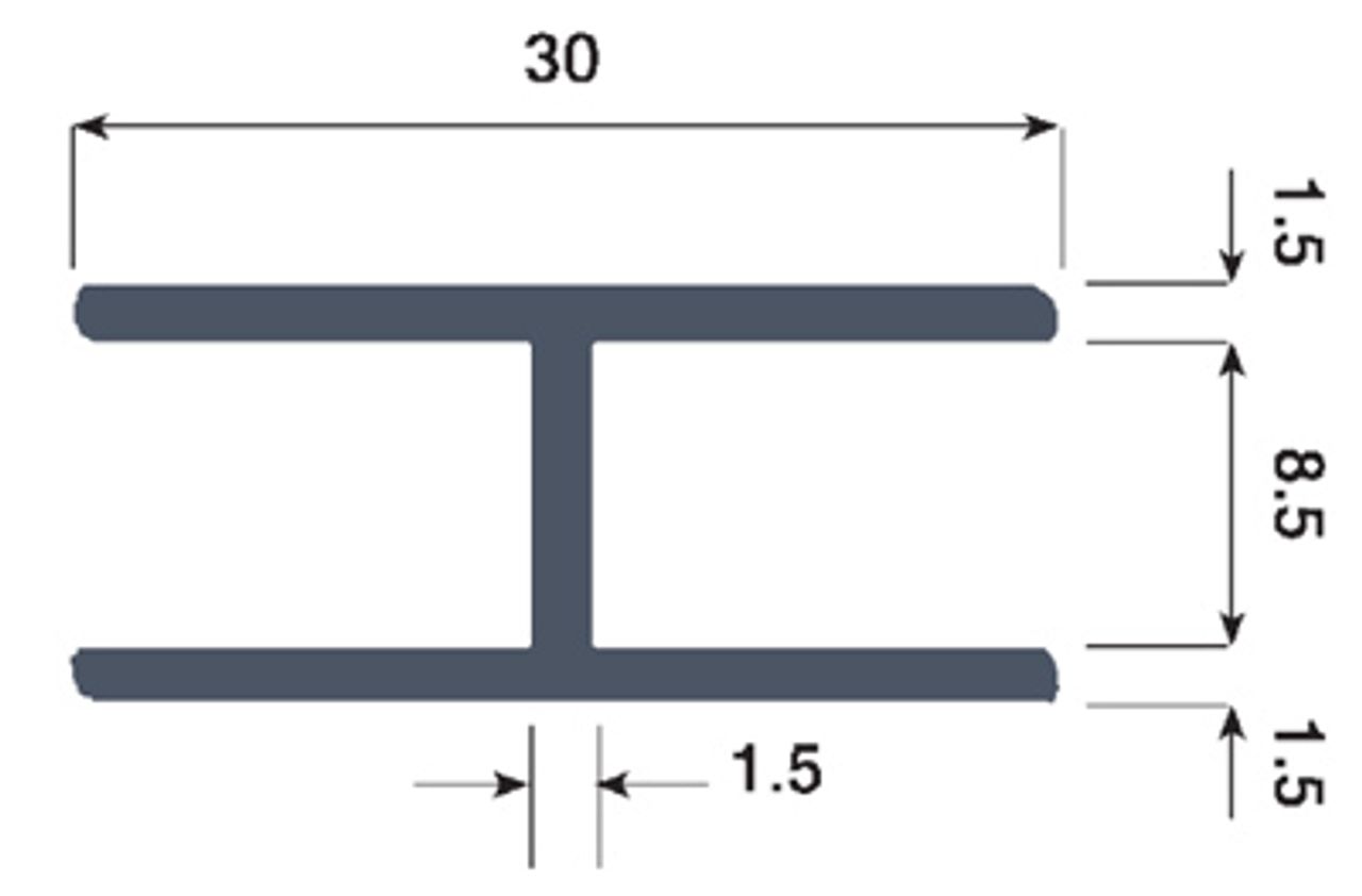 Aluminium H-Profil TS20
