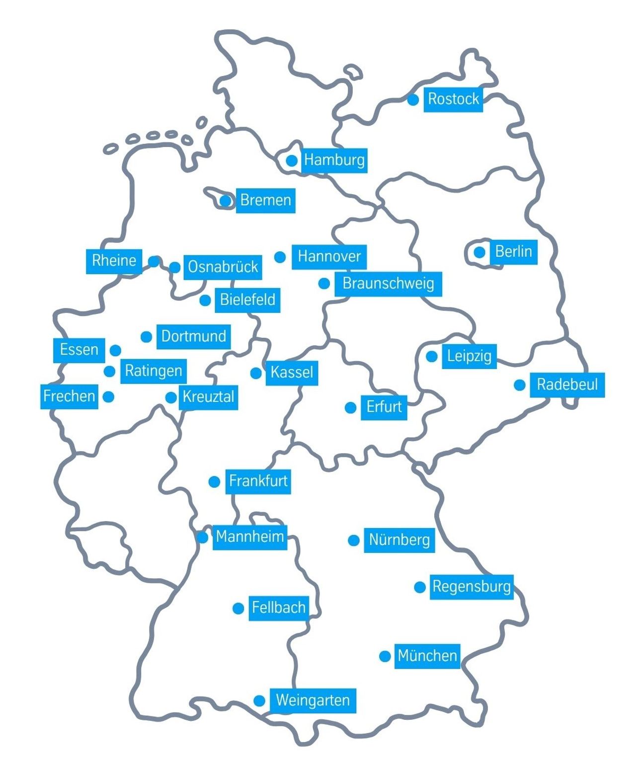 Vertriebsstandorte von thyssenkrupp Schulte