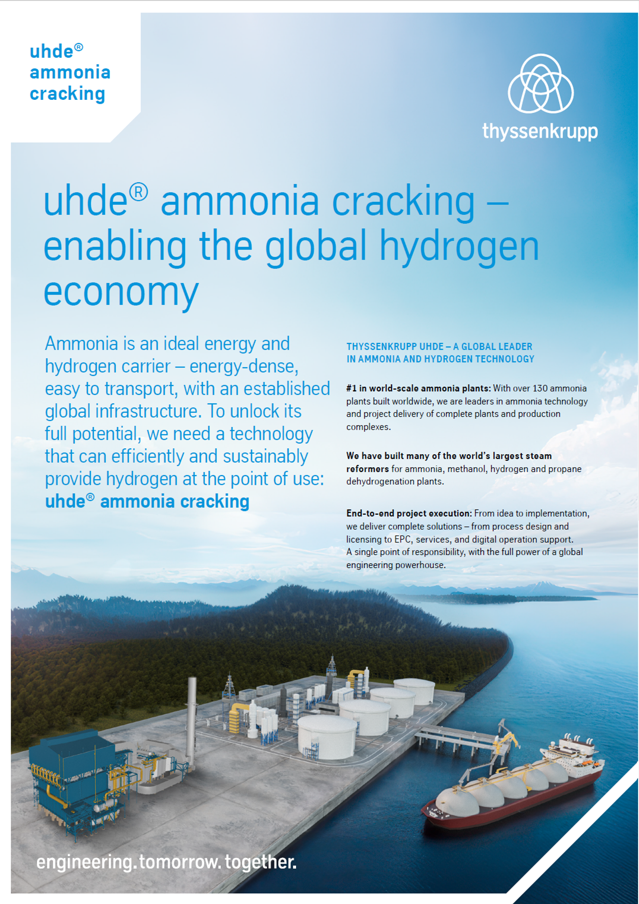 One pager: uhde® ammonia cracking – enabling the global hydrogen economy
