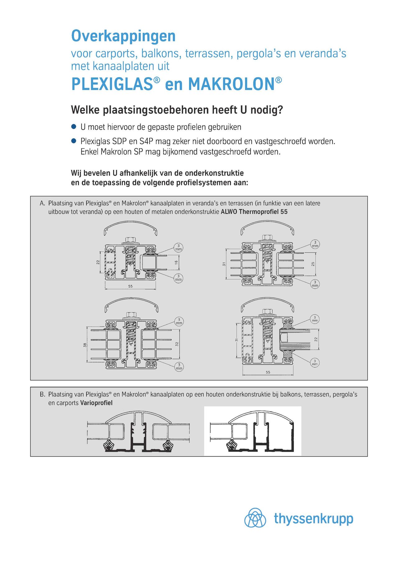 Montagebrochure profielen