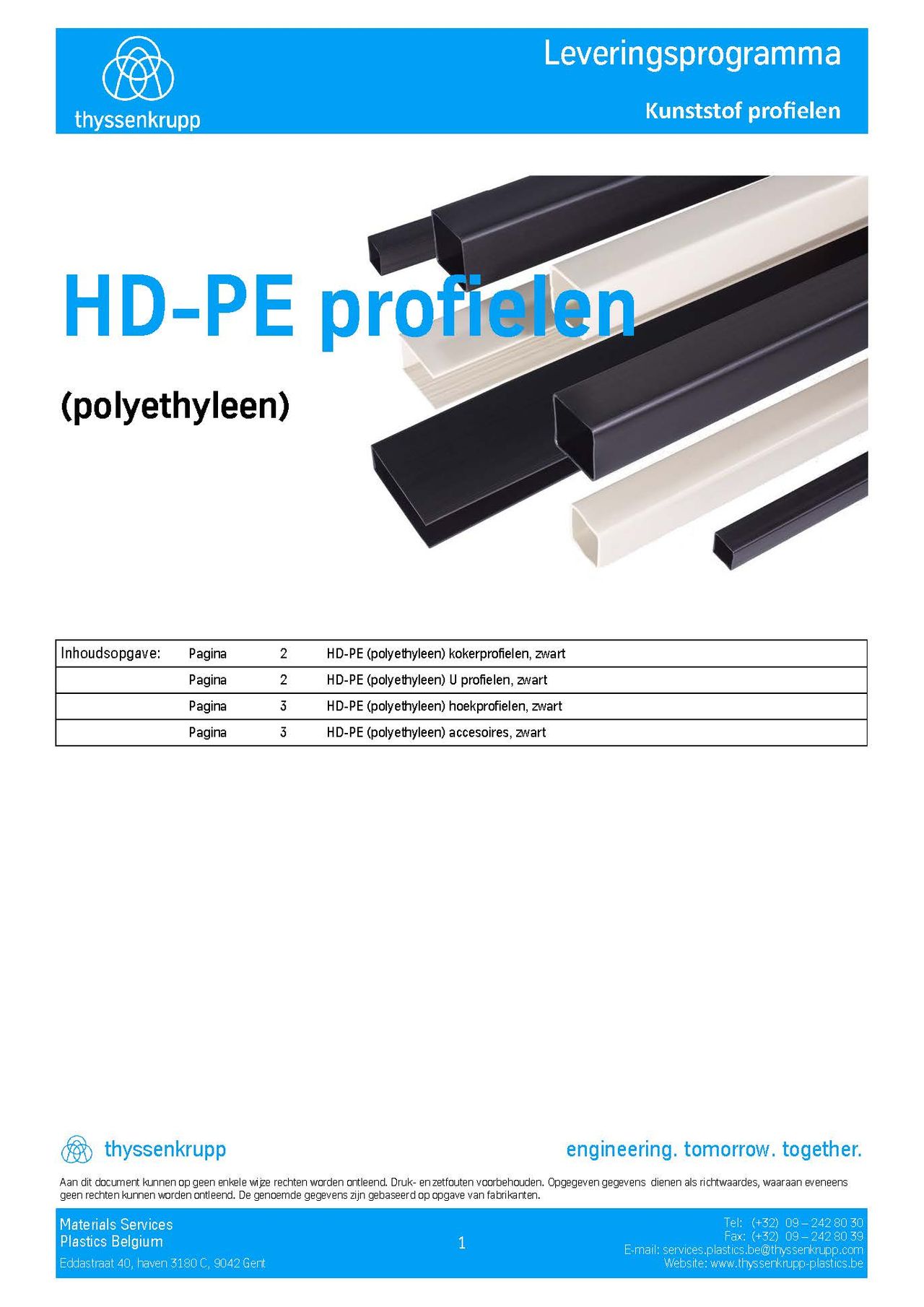 Afbeelding cover PE kunststof profielen leveringsprogramma