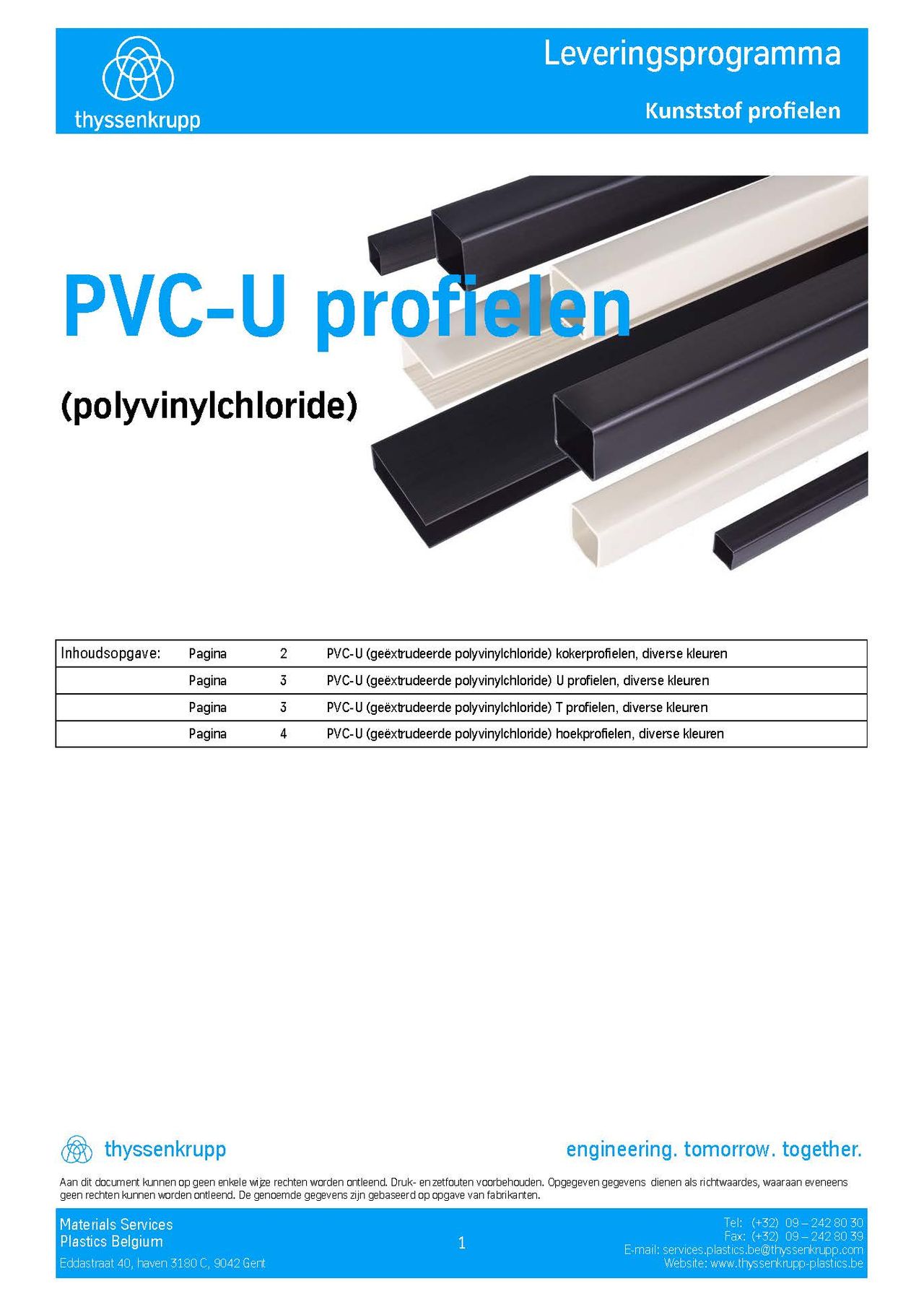 Afbeelding cover PVC-U profielen leveringsprogramma