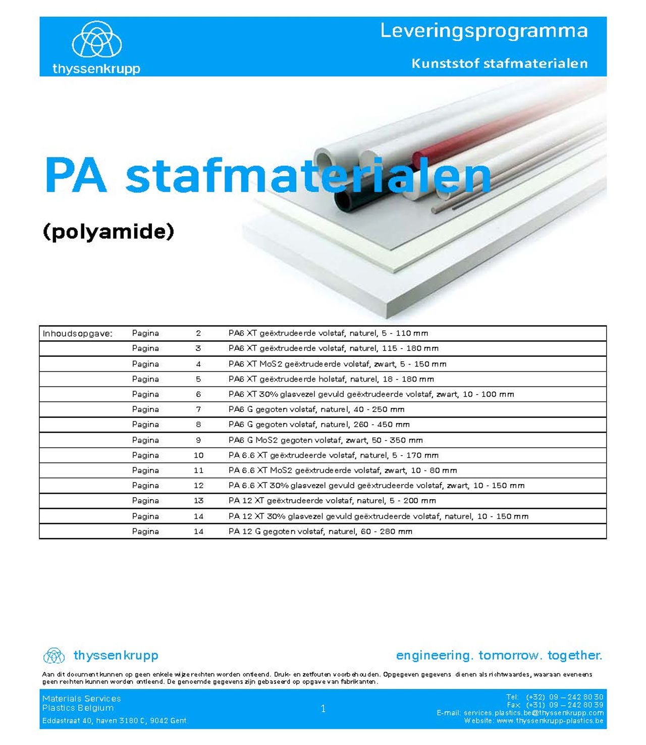 Afbeelding Cover PA staf leveringsprogramma 