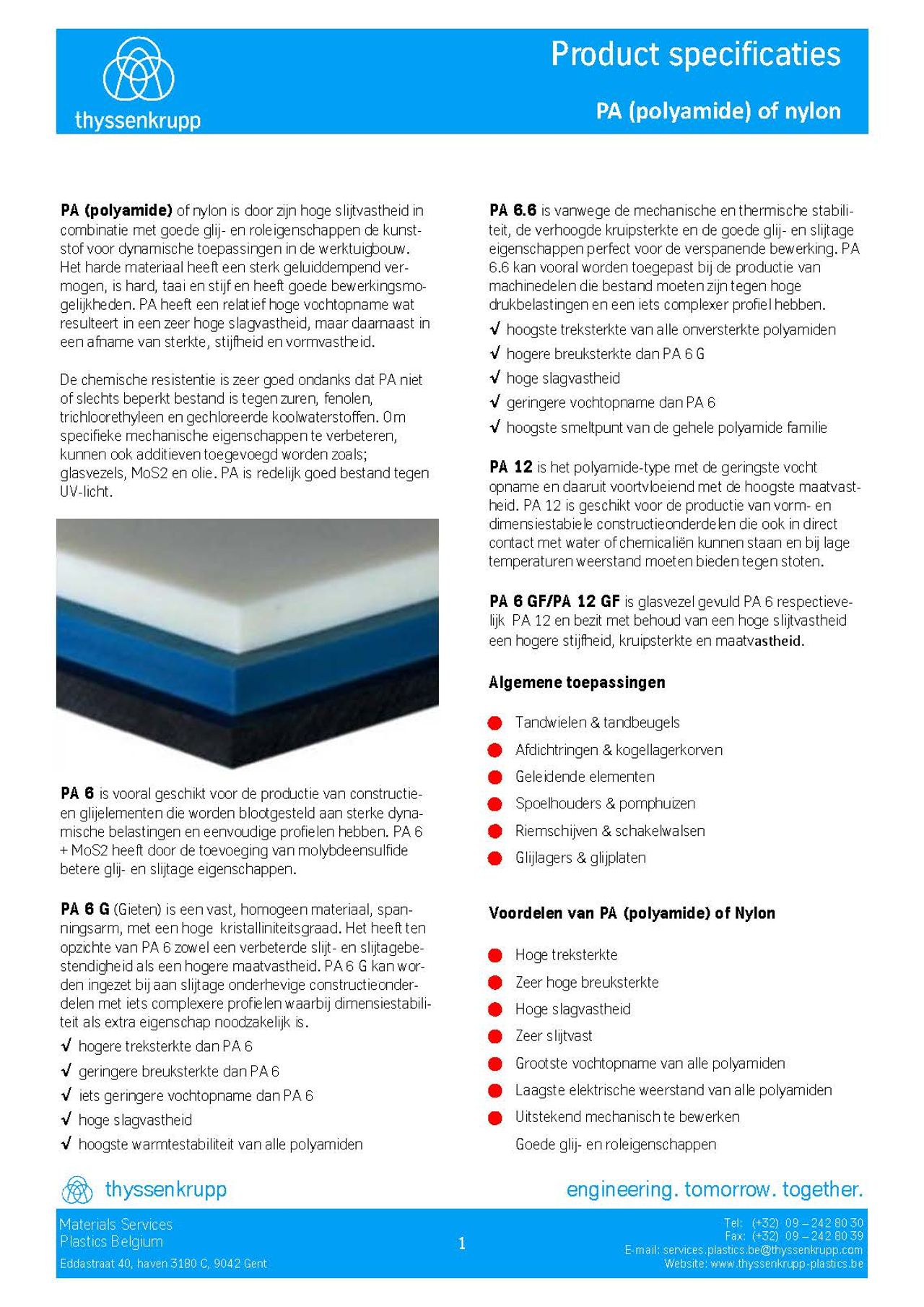 Afbeelding Cover PA staf technische fiche