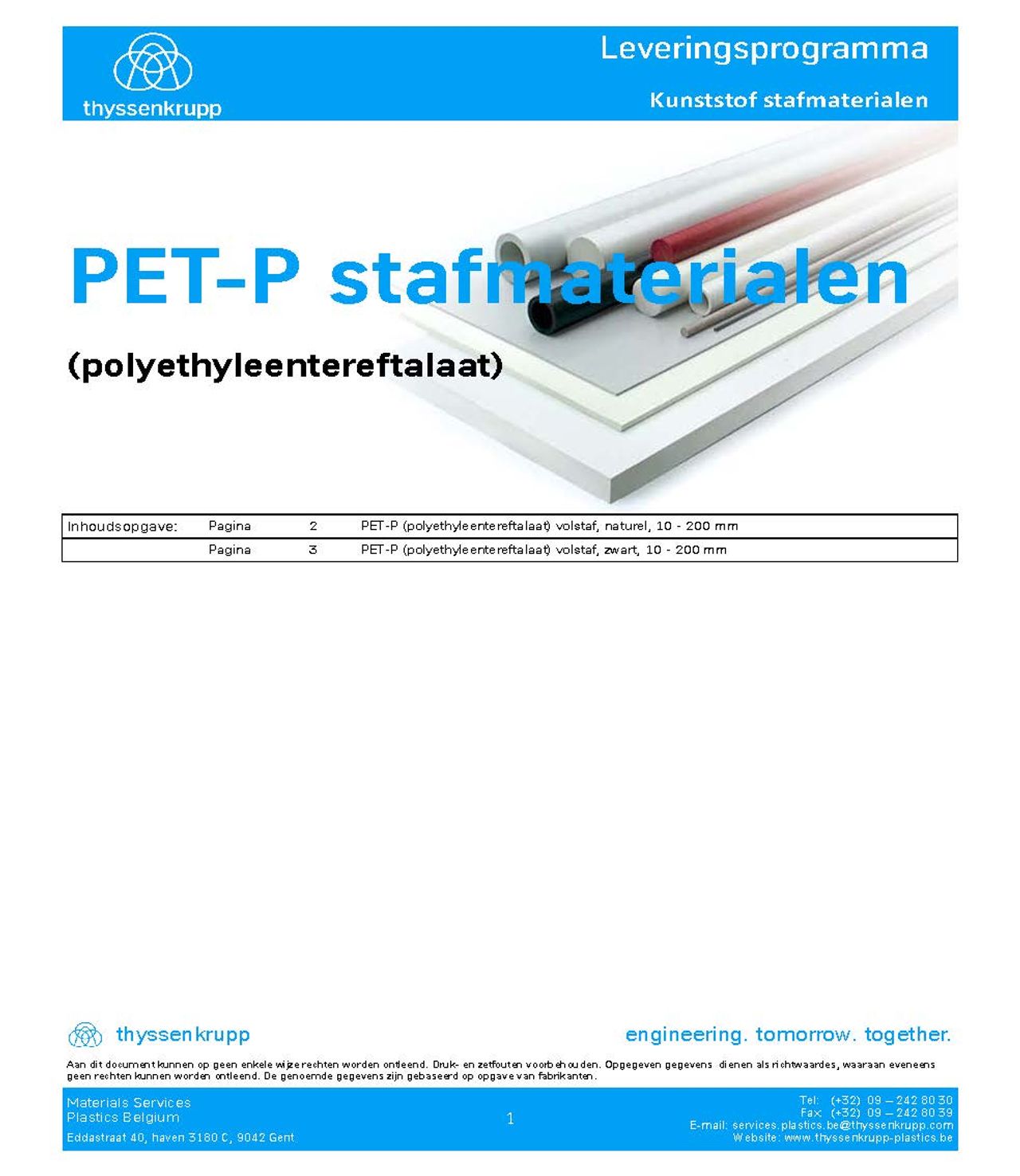 Afbeelding Cover PET-P leveringsprogramma