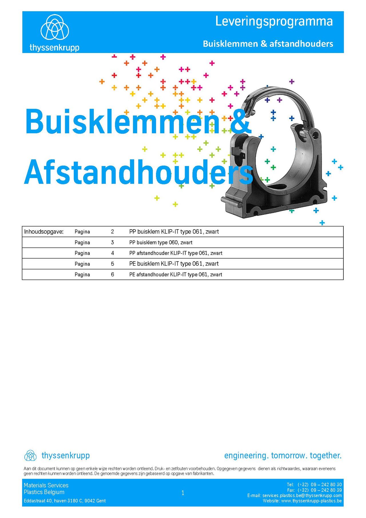 Afbeelding cover buisklemmen en afstandhouders