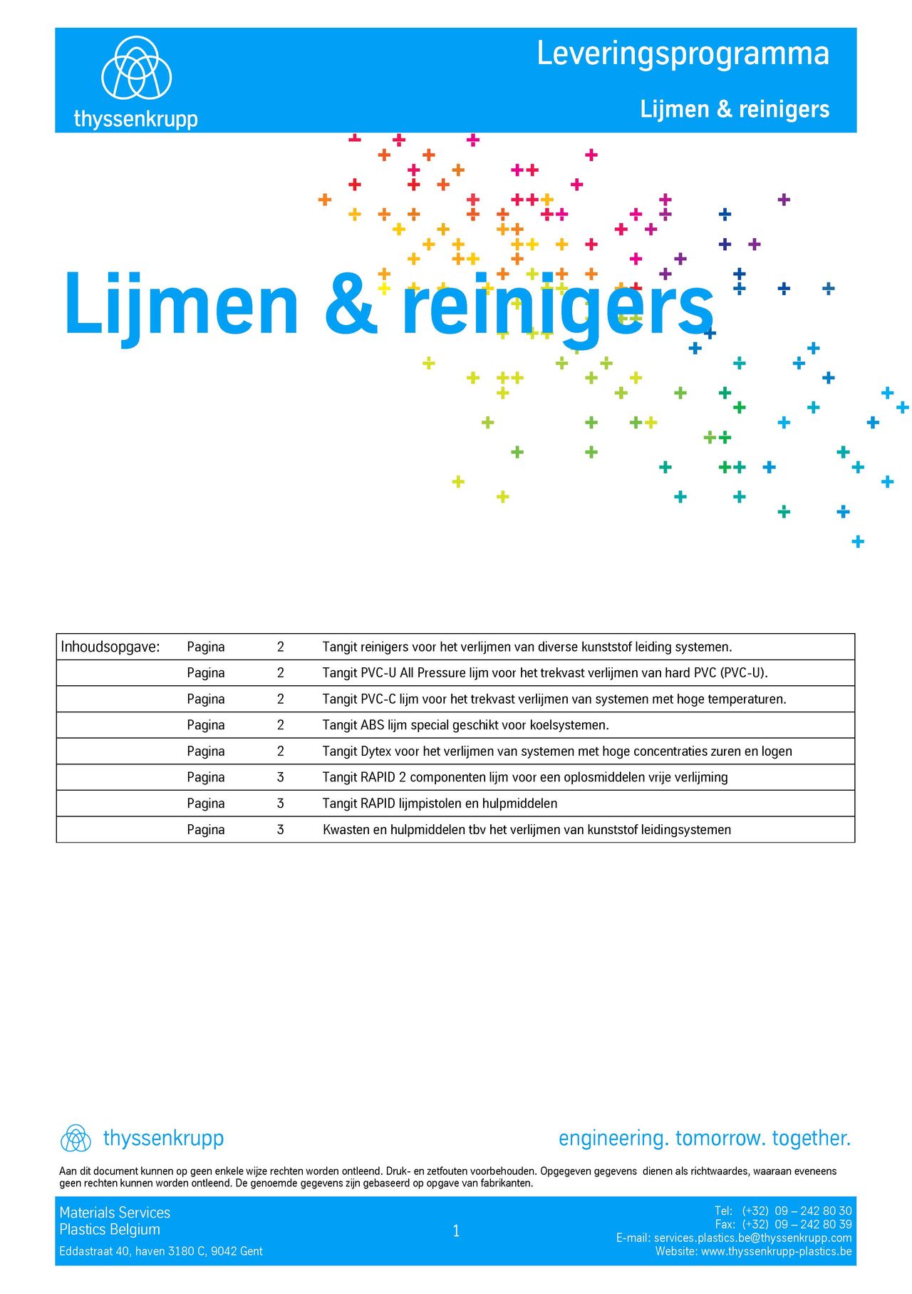 Afbeelding cover lijmen en reinigers leveringsprogramma