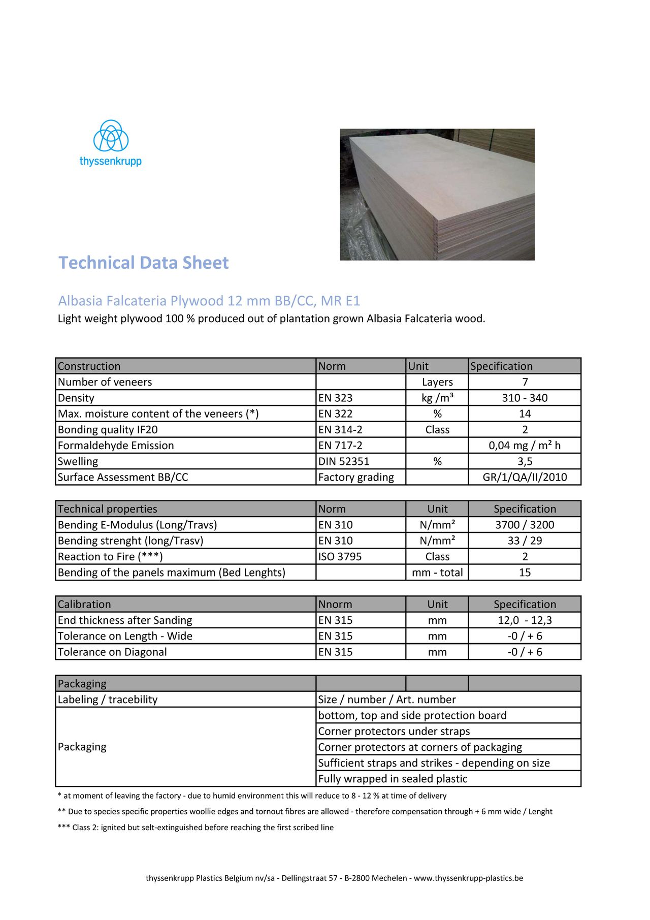 Afbeelding Cover technische fiche ALBASIA FALCATA