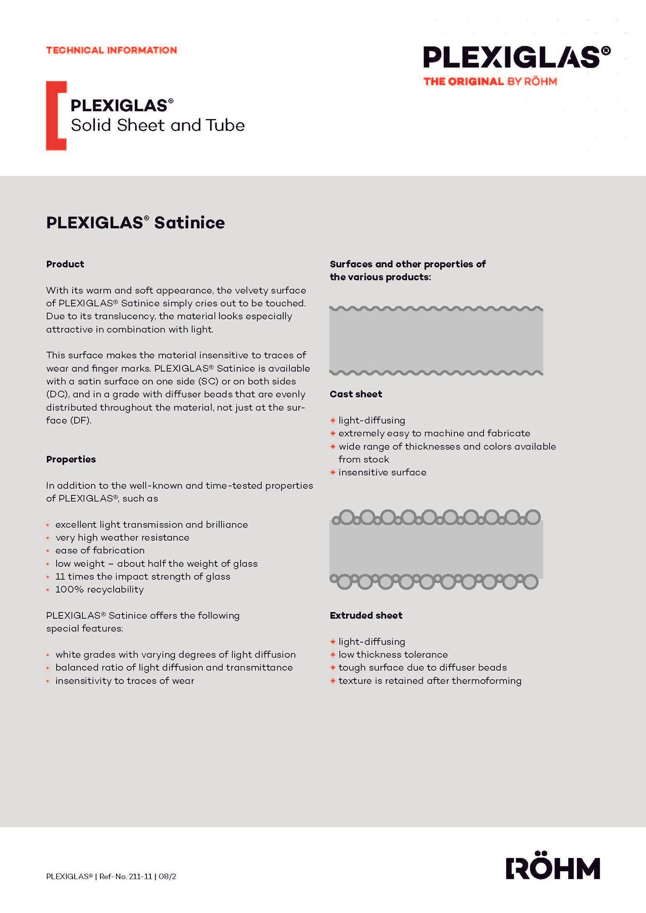 Afbeelding Technische fiche PLEXIGLAS® GS SATINICE