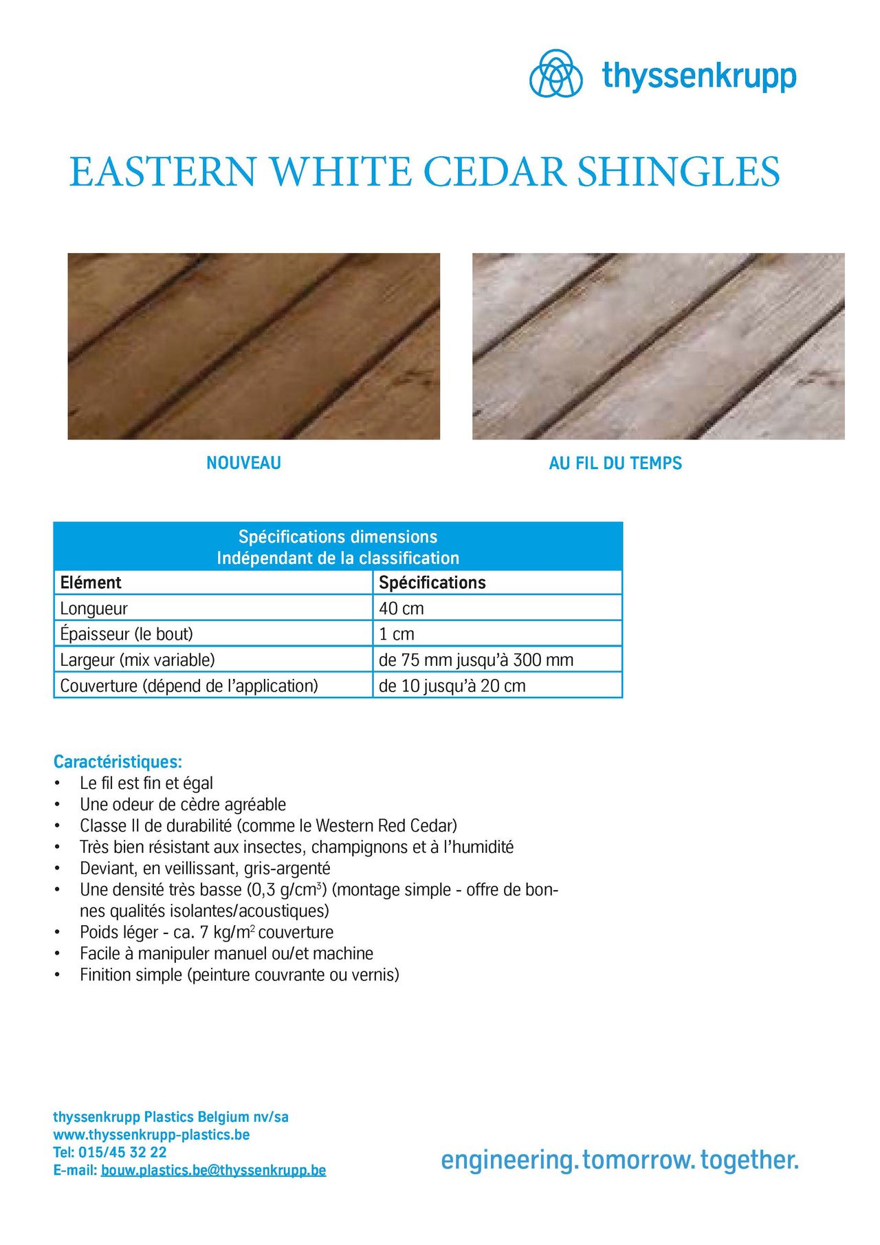 Afbeelding Cover Eastern Whiet Ceder Shingles